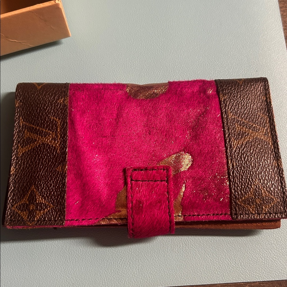 Upcycled & Repurposed Louis Vuitton Pink and Brown Wallet - Picture 3 of 4